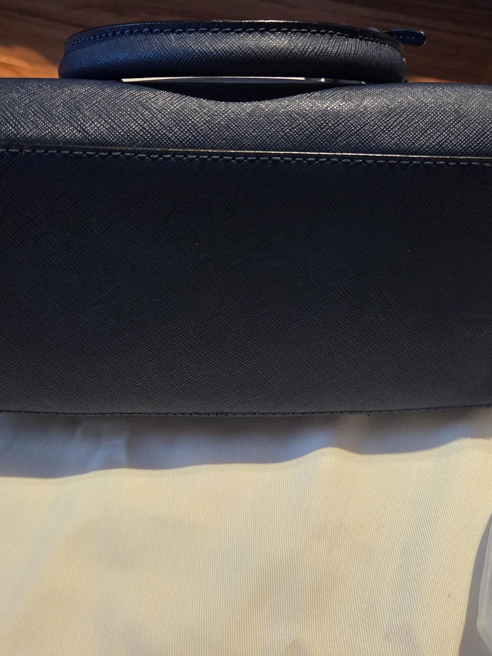 kate spade Navy Saffiano Dome Satchel with Gold Hardware